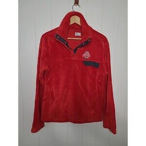 Vintage Ohio State University Buckeye Pro Edge Fleece Pullover  Large Red Pocket